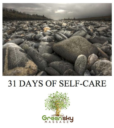 cover of 31 Days of Self-Care by Nicole Greenhouse of Green Sky Massage